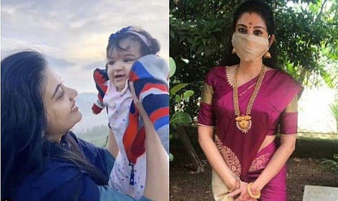 കുഞ്ഞിനെ കൂടെ കൂട്ടിയില്ല, മാസ്‌ക് ധരിച്ച് സഹോദരന്റെ കല്യാണം കൂടി ശിവദ; ചിത്രങ്ങള്‍