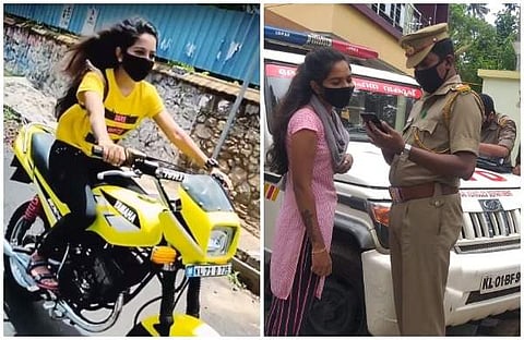 ഹെല്‍മറ്റ് ഇല്ല, രൂപമാറ്റം വരുത്തിയ ബൈക്കില്‍ കറക്കം, വൈറല്‍ വീഡിയോയ്ക്ക് പിന്നാലെ പെണ്‍കുട്ടിക്ക് 20,500രൂപ പിഴ