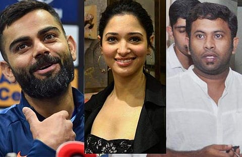 കോഹ്‌ലി, തമന്ന, അജു വര്‍ഗീസ്/ഫയല്‍