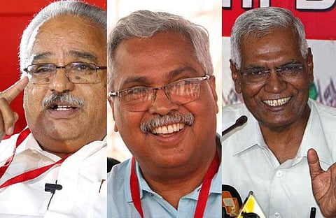 കാനം രാജേന്ദ്രന്‍, ബിനോയ് വിശ്വം, ഡി രാജ/ഫയല്‍