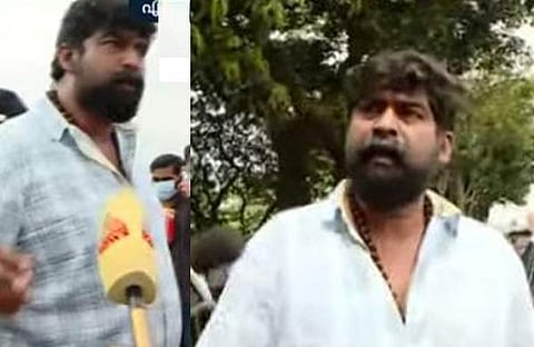 കോണ്‍ഗ്രസിന്റെ വഴിതടയല്‍ സമരത്തിനെതിരെ പ്രതിഷേധവുമായി ജോജു, ടെലിവിഷന്‍ ചിത്രം