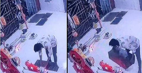 ഹനുമാന്‍ ക്ഷേത്രത്തില്‍ നിന്ന് ഭണ്ഡാരം മോഷ്ടിക്കുന്ന വീഡിയോ ദൃശ്യം