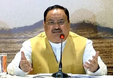 ജെ പി നഡ്ഡ തിരുവനന്തപുരത്ത് വാര്‍ത്താസമ്മേളനത്തില്‍