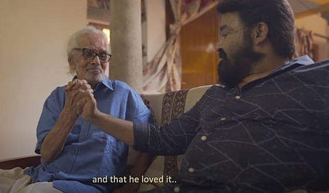 മോഹൻലാലും ആർട്ടിസ്റ്റ് നമ്പൂതിയും/ വിഡിയോയിൽ നിന്ന്