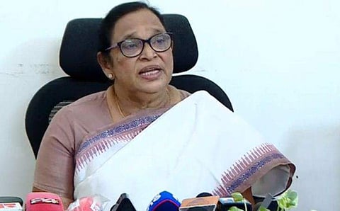 കെ സി റോസക്കുട്ടിയുടെ വാര്‍ത്താസമ്മേളനത്തില്‍ നിന്ന് / ഫെയ്‌സ്ബുക്ക്‌