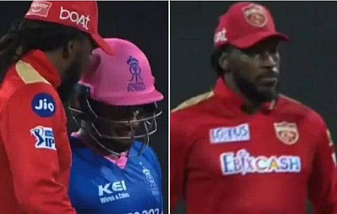 സഞ്ജു സാംസണ്‍, ക്രിസ് ഗെയ്ല്‍/വീഡിയോ ദൃശ്യം