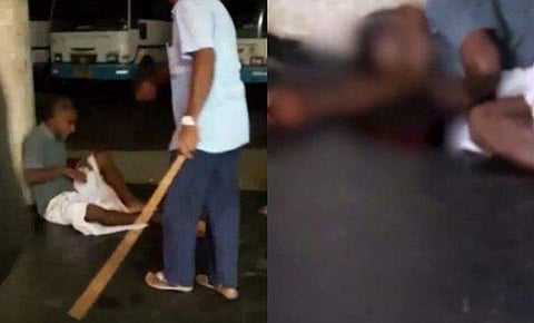 മാസ്ക് ധരിക്കാത്തതിന് യാത്രക്കാരനെ കെഎസ്ആർടിസി ജീവനക്കാരൻ മർദിക്കുന്നു/ ടെലിവിഷൻ ദൃശ്യം