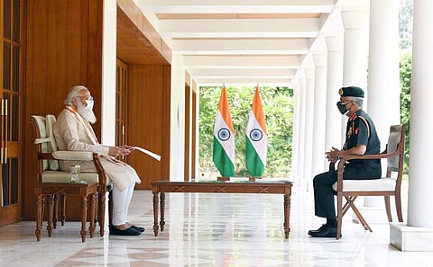 കരസേന മേധാവി പ്രധാനമന്ത്രി നരേന്ദ്രമോദിയുമായി കൂടിക്കാഴ്ച നടത്തുന്നു/ എഎന്‍ഐ ചിത്രം