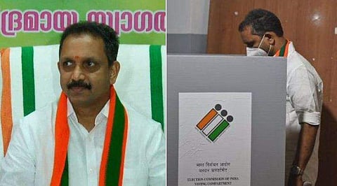 കെ സുരേന്ദ്രന്‍ വോട്ടു ചെയ്യുന്നു / ട്വിറ്റര്‍ ചിത്രം