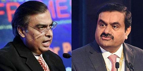 മുകേഷ് അംബാനി, ഗൗതം അദാനി/ ഫയല്‍ ചിത്രം