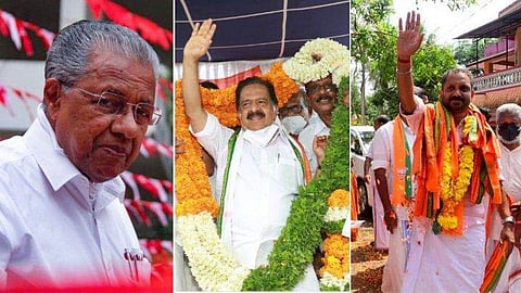 പിണറായി വിജയന്‍, രമേശ് ചെന്നിത്തല, കെ സുരേന്ദ്രന്‍ എന്നിവര്‍ / ഫയല്‍
