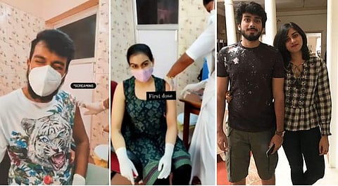 വാക്സിൻ സ്വീകരിക്കുന്ന കാളിദാസും മാളവികയും/ ഇൻസ്റ്റ​ഗ്രാം