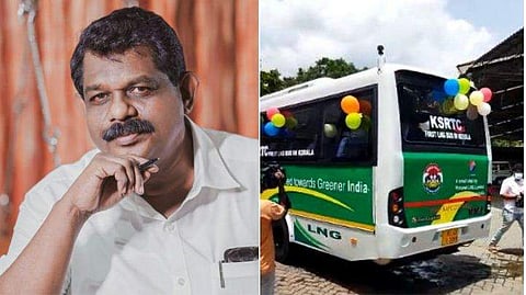 മന്ത്രി ആന്റണി രാജു, ആദ്യ എൽഎൻജി ബസ് പുറപ്പെടുന്നു/ ഫെയ്സ്ബുക്ക്