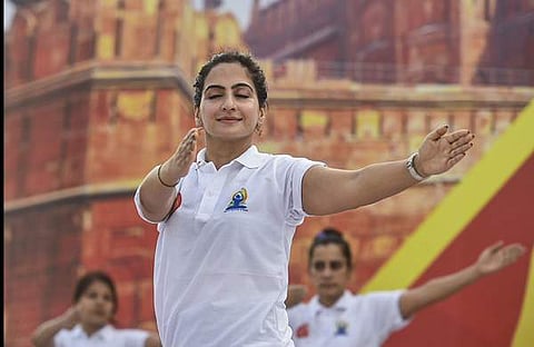 റെഡ് ഫോര്‍ട്ടിലെ യോഗ ദിനാഘോഷത്തില്‍നിന്ന്/പിടിഐ