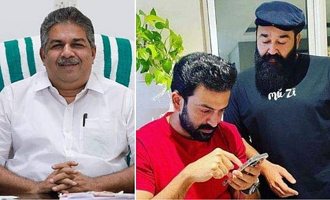 സജി ചെറിയാൻ, പൃഥ്വിരാജും മോഹൻലാലും ബ്രോ ഡാഡിയുടെ തിരക്കിൽ/ ഫേയ്സ്ബുക്ക്