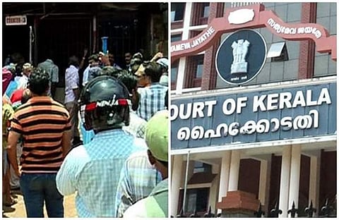 ബെവ് കോ ഔട്ട്‌ലറ്റിന് മുന്നിലെ തിരക്ക്, ഹൈക്കോടതി