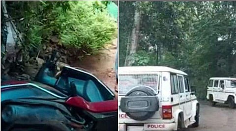 കഞ്ചാവ് മാഫിയയുടെ ആക്രമണത്തില്‍ തകര്‍ന്ന വാഹനം / ടെലിവിഷന്‍ ചിത്രം
