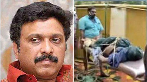 ഗണേഷ് കുമാര്‍ ; അക്രമിയെ പ്രവര്‍ത്തകര്‍ കീഴ്‌പ്പെടുത്തി കൊണ്ടുവരുന്നു / ടെലിവിഷന്‍ ചിത്രം
