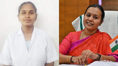 നഴ്‌സ് ശ്രീജ പ്രമോദ്, ആരോഗ്യമന്ത്രി വീണാ ജോര്‍ജ്
