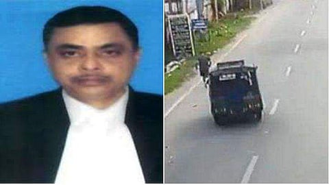 ജഡ്ജിയെ വാഹനം ഇടിക്കുന്ന വീഡിയോ ദൃശ്യത്തില്‍ നിന്ന്