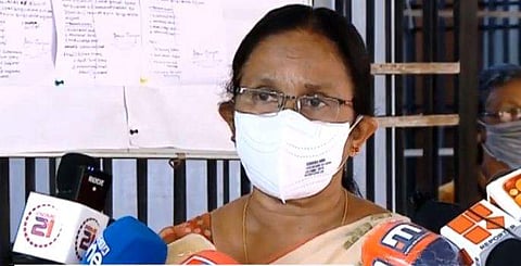 കെകെ ശൈലജ മാധ്യമങ്ങളെ കാണുന്നു