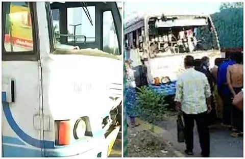 അപകടത്തില്‍പ്പെട്ട ബസ്/ വീഡിയോ സ്‌ക്രീന്‍ഷോട്ട്‌