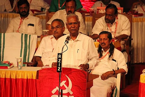 സിപിഐ പ്രതിനിധി സമ്മേളനം ജനറല്‍ സെക്രട്ടറി ഡി രാജ ഉദ്ഘാടനം ചെയ്യുന്നു/ഫെയ്‌സ്ബുക്ക് 