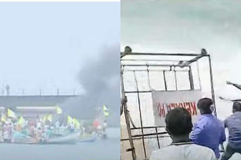 വിഴിഞ്ഞം സമരത്തില്‍ നിന്ന്/ ടിവി ദൃശ്യം