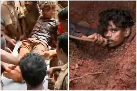 സുശാന്തിനെ ആശുപത്രിയിലേക്ക് മാറ്റുന്നു, സുശാന്ത് മണ്ണിനടിയില്‍/ ടിവി ദൃശ്യം