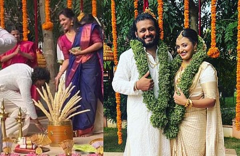 രഞ്ജിനിയുടെ സഹോദരൻ ശ്രീപ്രിയനും വധു ബ്രിസ് ജോര്‍ജും/ ചിത്രം: ഇൻസ്റ്റ​ഗ്രാം