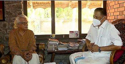 മന്ത്രി എം വി ഗോവിന്ദന്‍ അടൂര്‍ ഗോപാലകൃഷ്ണനെ സന്ദര്‍ശിച്ചപ്പോള്‍, ടെലിവിഷന്‍ ചിത്രം