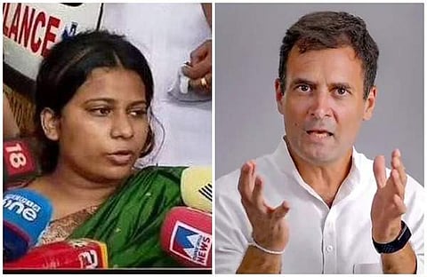 മര്‍ദനത്തില്‍ പരിക്കേറ്റ സഫീന, രാഹുല്‍ ഗാന്ധി