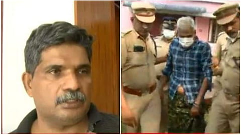 ഷാജി, ഹമീദിനെ തെളിവെടുപ്പിന് കൊണ്ടുവന്നപ്പോള്‍/ ടിവി ദൃശ്യം