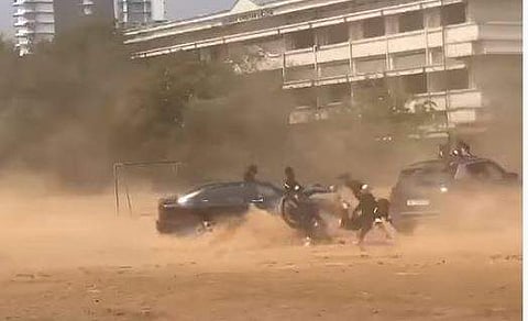 ക്രിസ്ത്യന്‍ കോളജ് വളപ്പിലെ സെന്‍ഡ് ഓഫ് ആഘോഷത്തിന്റെ വീഡിയോ ദൃശ്യം