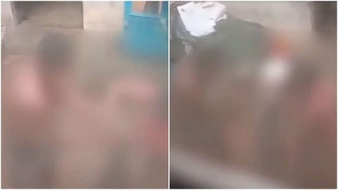 വൃദ്ധയെ മര്‍ദ്ദിക്കുന്നതിന്റെ വീഡിയോദൃശ്യത്തില്‍ നിന്ന്‌