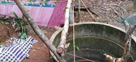 ദേഹത്ത് തീപടര്‍ന്നതിന് പിന്നാലെ മുഹമ്മദ് ചാടിയ കിണര്‍, ടിവി ദൃശ്യം