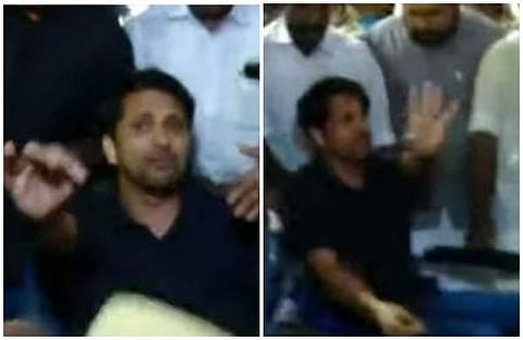 അറസ്റ്റിലായ യൂത്ത് കോണ്‍ഗ്രസ് പ്രവര്‍ത്തകരെ വൈദ്യപരിശോധനയ്ക്ക് കൊണ്ടുപോകുന്നു/വീഡിയോ സ്‌ക്രീന്‍ഷോട്ട്