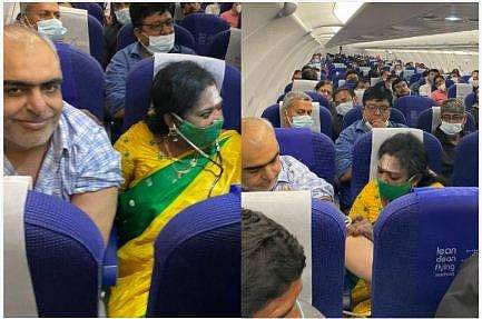 യാത്രക്കാരനെ ഗവര്‍ണര്‍ പരിശോധിക്കുന്നു/ ട്വിറ്റര്‍ ചിത്രം