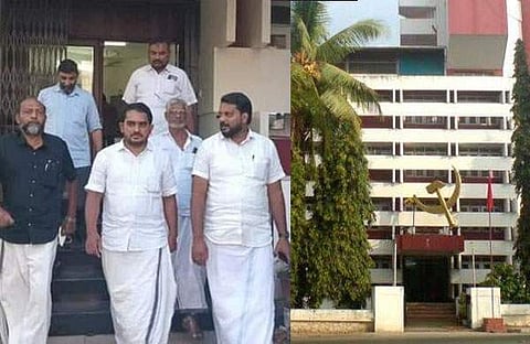 എസ്ഡിപിഐ സംഘം എകെജി സെന്ററിനു മുന്നില്‍/ ഫെയ്‌സ്ബുക്ക്‌