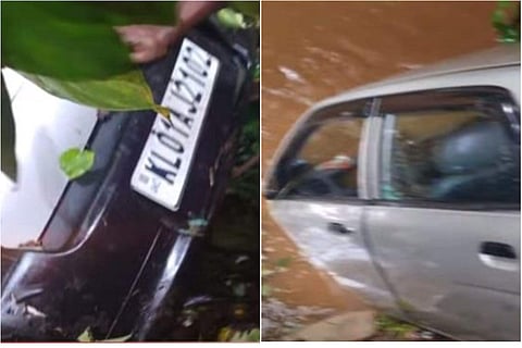 അപകടത്തില്‍പ്പെട്ട കാര്‍/ ടിവി ദൃശ്യം