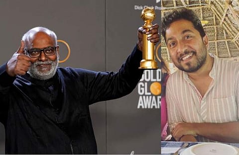 എംഎം കീരവാണി ​ഗോൾഡൻ ​ഗ്ലോബ് അവാർഡുമായി/ ചിത്രം; പിടിഐ, വിനീത് ശ്രീനിവാസൻ/ ചിത്രം; ഇൻസ്റ്റ​ഗ്രാം