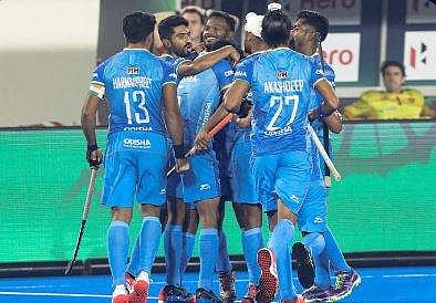 ഇന്ത്യന്‍ ടീമിന്റെ ആഹ്ലാദപ്രകടനം, image credit: HOCKEY INDIA
