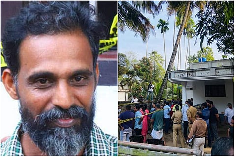 അറസ്റ്റിലായ സജീവന്‍, പൊലീസ് വീട്ടില്‍ പരിശോധന നടത്തുന്നു