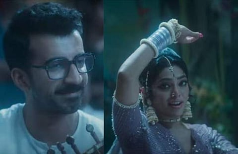 ​നീലവെളിച്ചത്തിലെ ​ഗാനത്തിൽ റോഷൻ മാത്യുവും റിമ കല്ലിങ്കലും/ വിഡിയോ സ്ക്രീൻഷോട്ട്