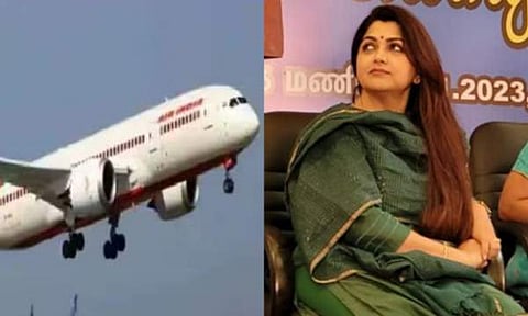 എയർഇന്ത്യയെ വിമർശിച്ച് ഖശ്ബു / ചിത്രം ട്വിറ്റർ