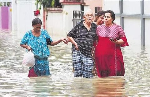 തിരുവനന്തപുരത്ത് ഇന്നലെ വെള്ളം കയറിയ ദൃശ്യം, ഫോട്ടോ/ എക്‌സ്പ്രസ്