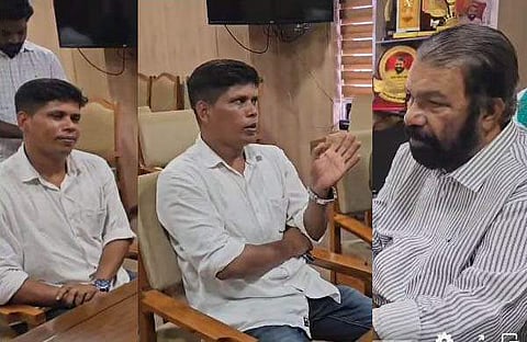 ഫിറോസ് മന്ത്രി ശിവന്‍കുട്ടിക്കൊപ്പം/വിഡിയോ ദൃശ്യം