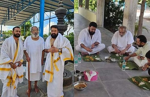 സ്വാമി അവധൂത നാദാനന്ദയ്ക്കൊപ്പം മോഹൻലാൽ/ ഇൻസ്റ്റ​ഗ്രാം