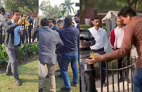 പാർലമെന്റിൽ പൊട്ടിച്ച 'ബോംബി'നായി റിപ്പോർട്ടർമാരുടെ പിടിവലി/ എക്‌സ്