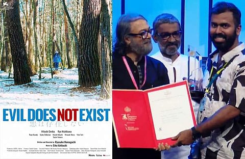 ഫാസിൽ‌ റസാഖ് പുരസ്കാരം സ്വീകരിക്കുന്നു